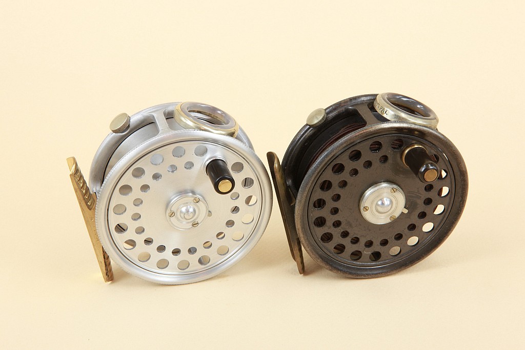 HARDY THE ''ST GEORGE'', 3 3/4 INCH ALLOY FLY REEL, AGATE LINE GUIDE,  RIBBED BRASS FOOT